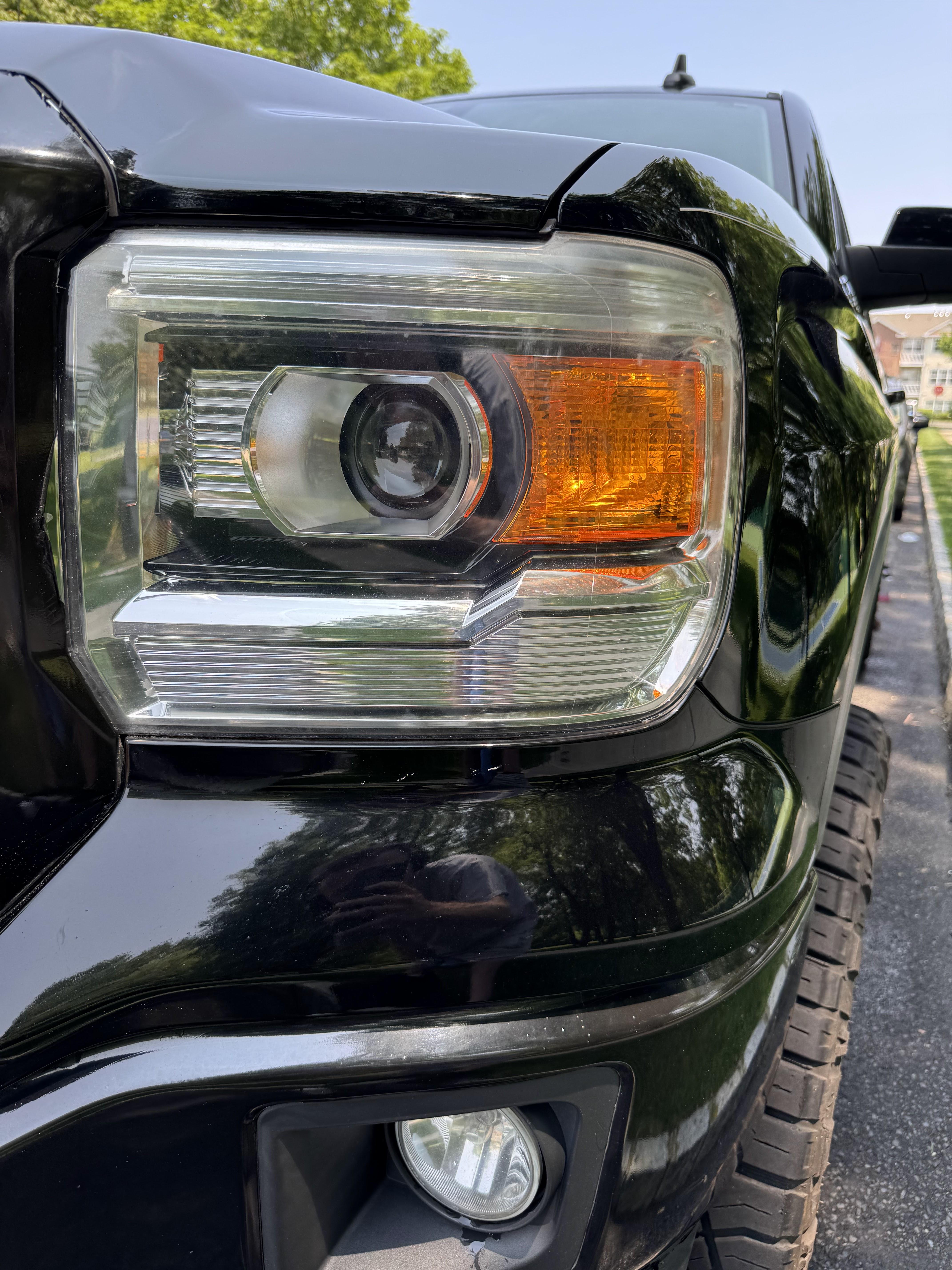 Clear restored headlight after professional oxidation removal and UV protection treatment in South Jersey.