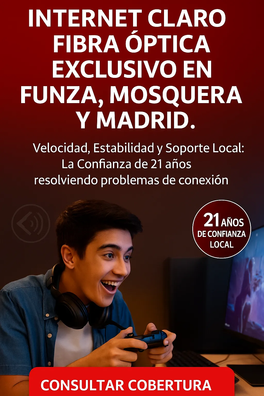 Familia disfrutando de Internet Claro Hogar Ultra Velocidad 900 Megas. Incluye streaming 4K con HBO Max, Disney+ y Paramount+ en Claro video.