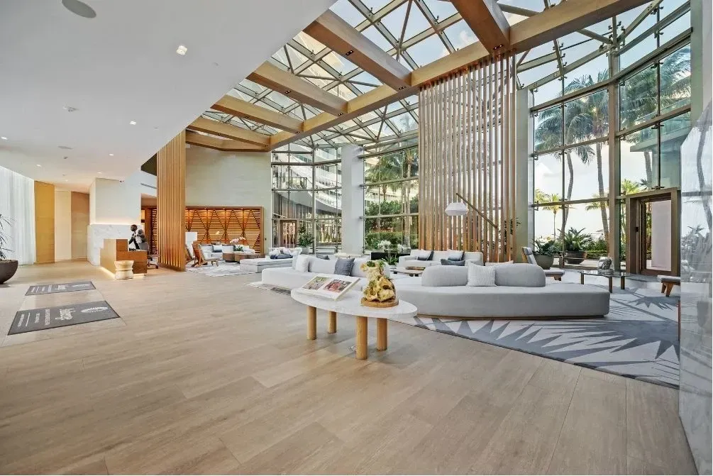 Open-concept living room staged for a Fort Lauderdale home listing