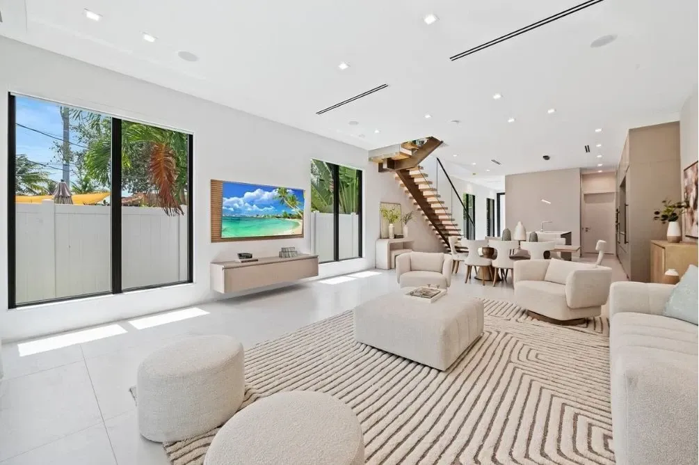 Riverside condo building with boat slips in Fort Lauderdale