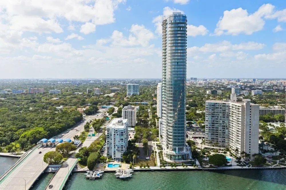 Miami real estate photography of a modern bayfront property