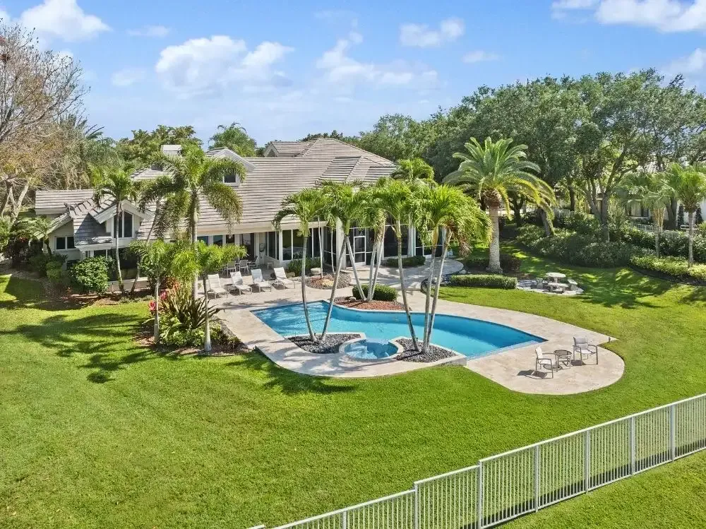 Aerial view of a master-planned Weston neighborhood