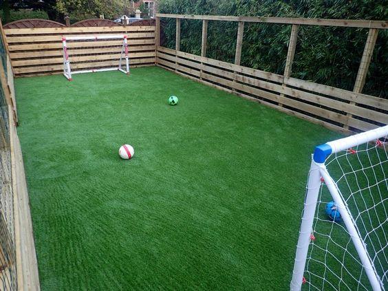 soccer with artificial grass