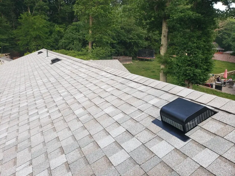 new grey shingle roof