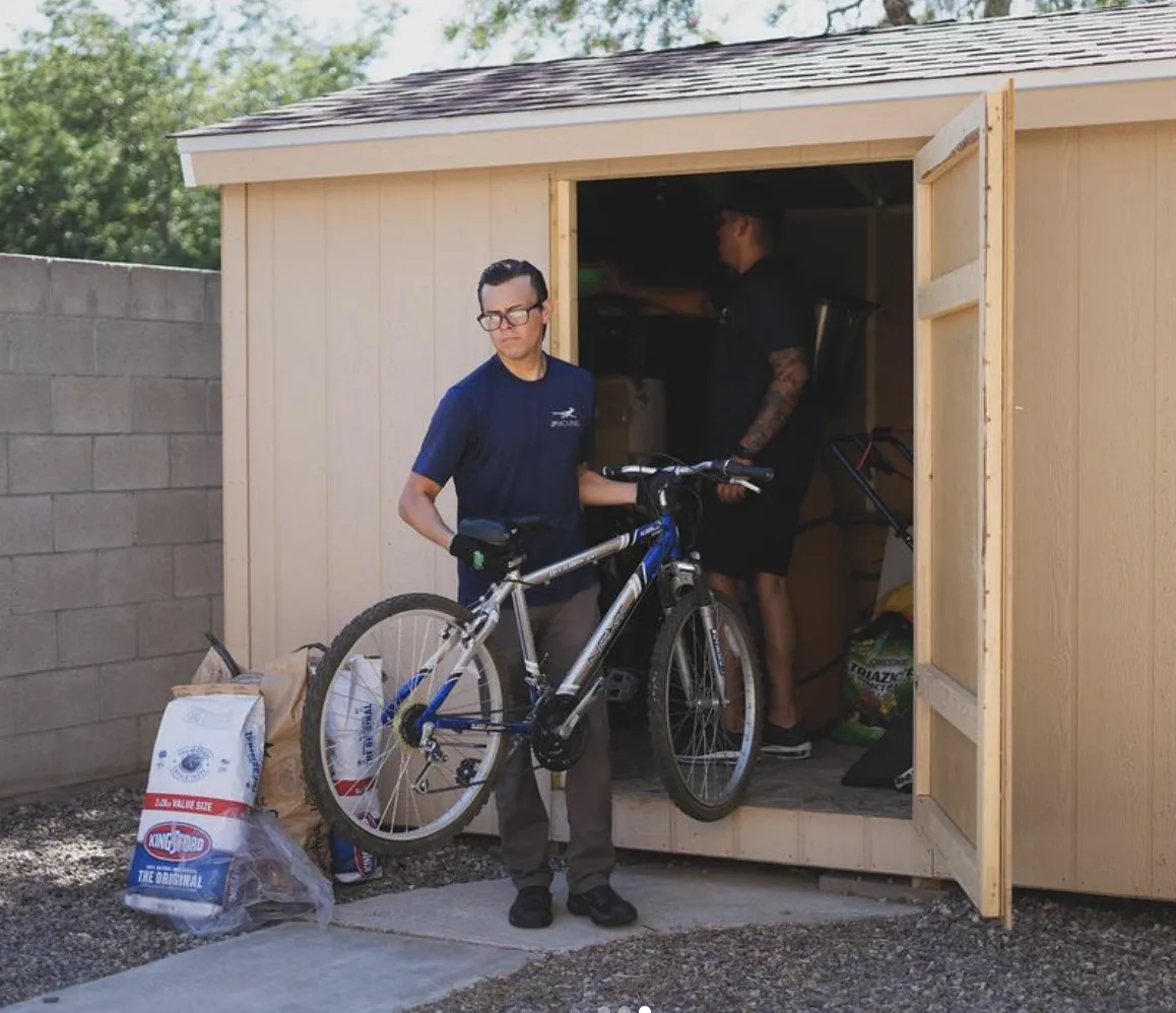 moving bike from backyard shed