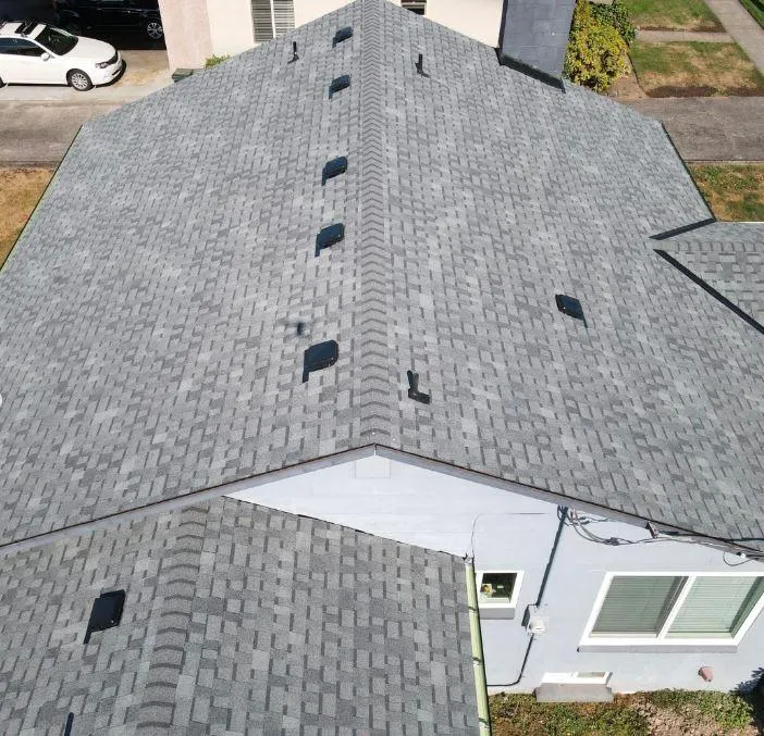 aerial view of a roof