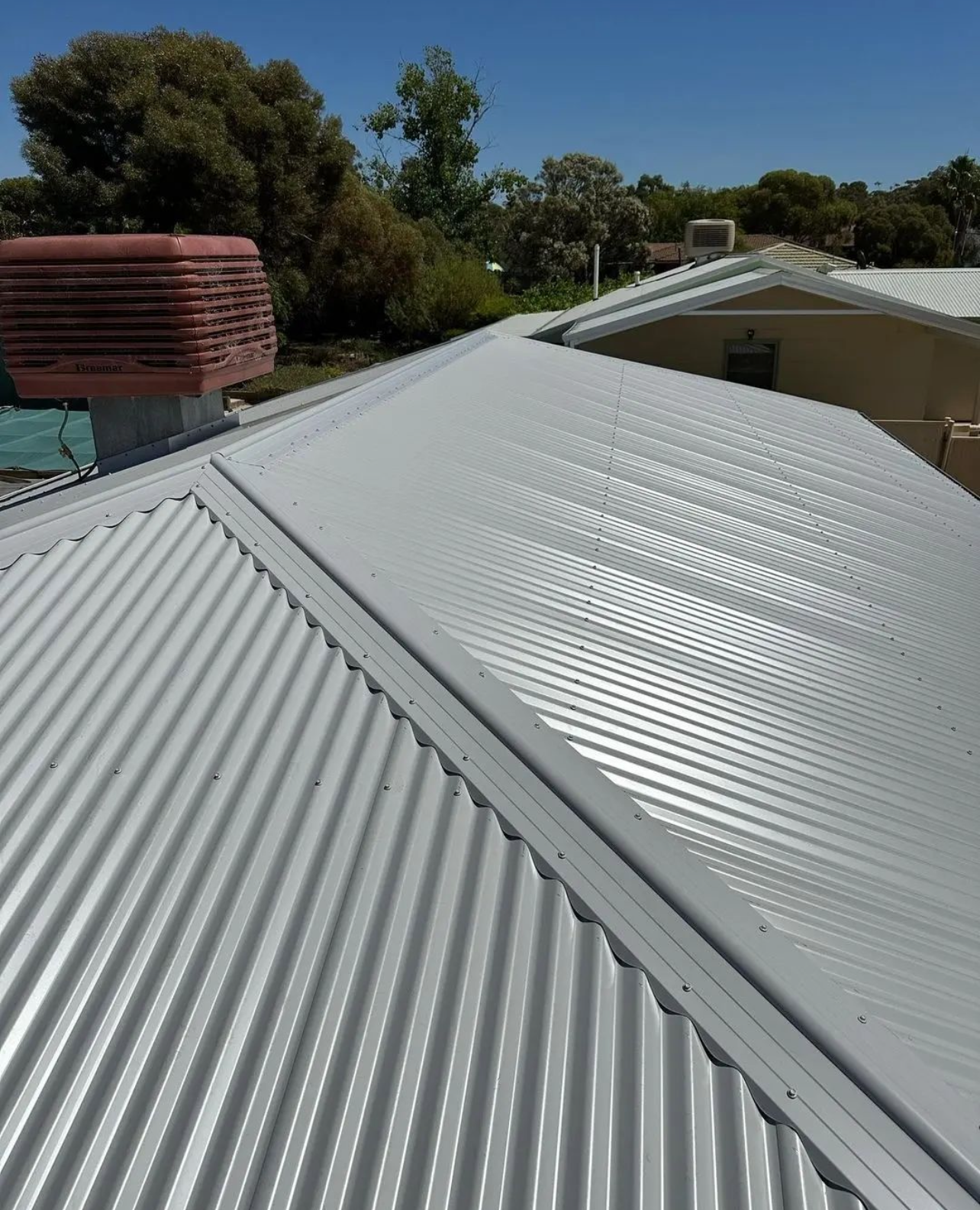 newly installed metal roof