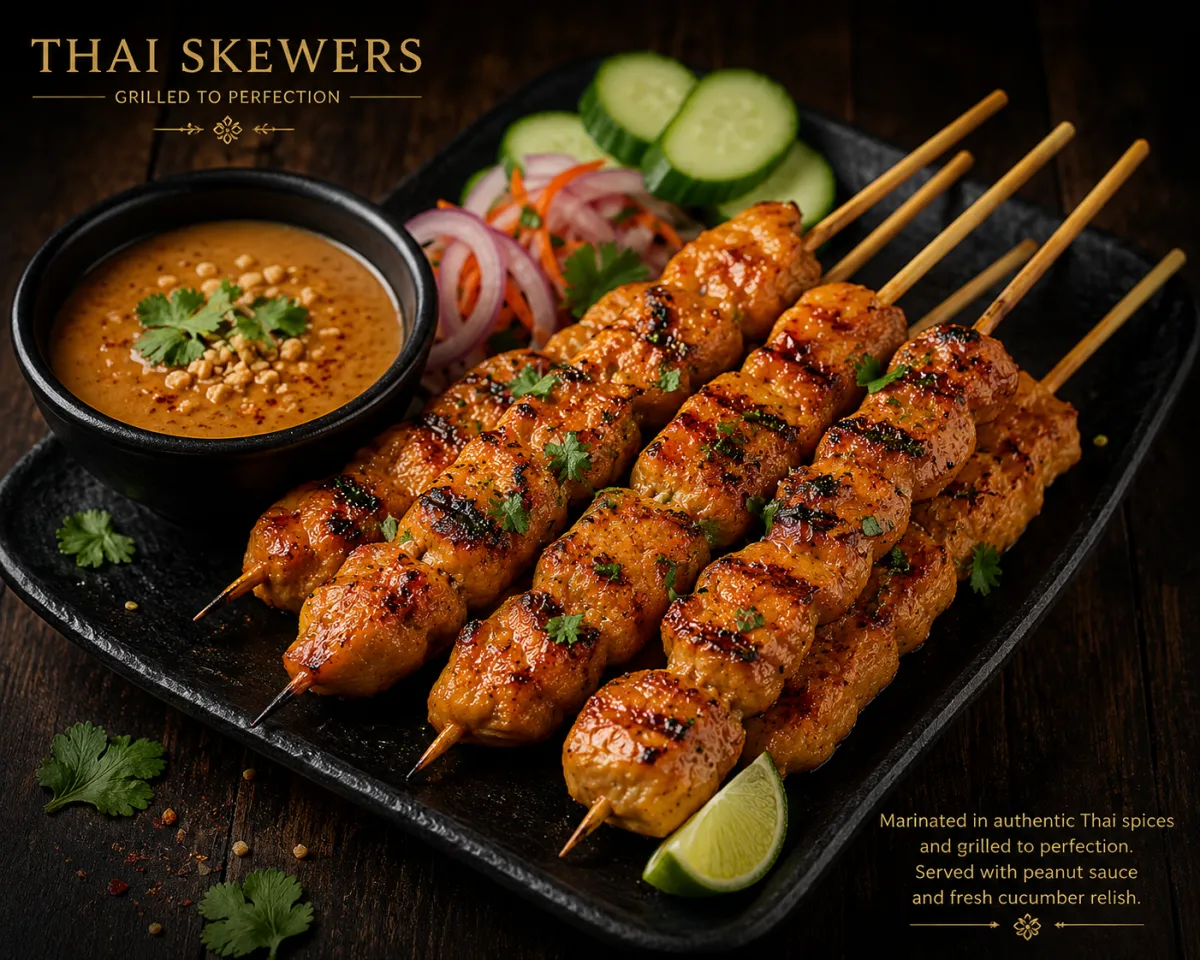 Char-grilled Chicken Satay Skewers