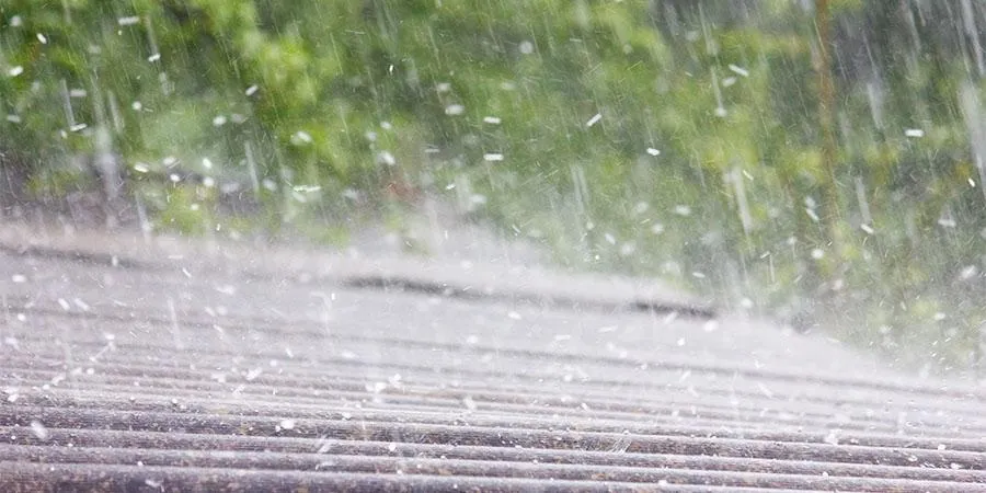Hail on roof