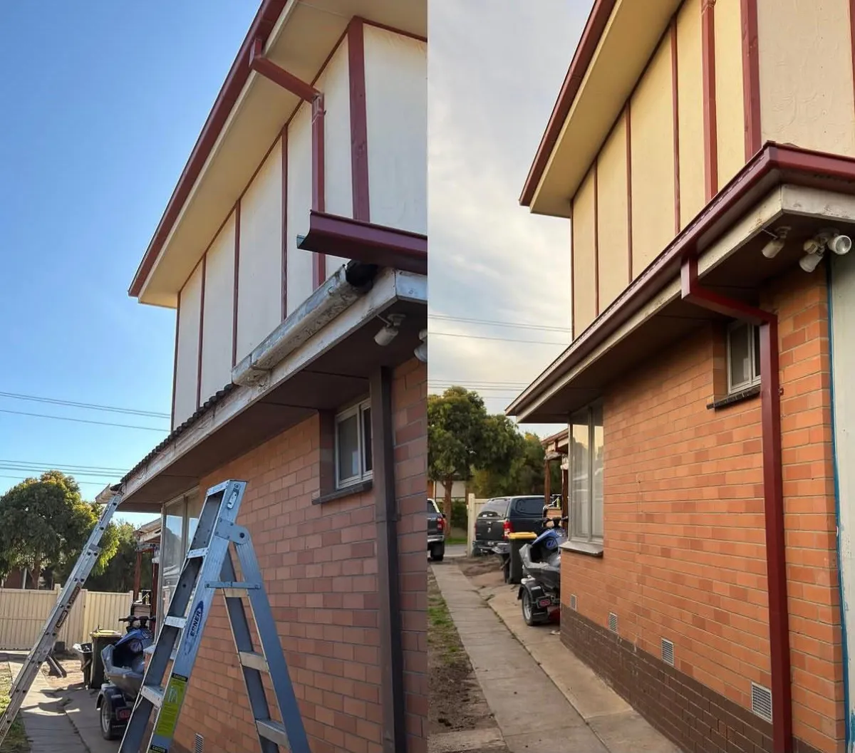 New gutter and downpipe installation on a residential property in Tullamarine, Melbourne.