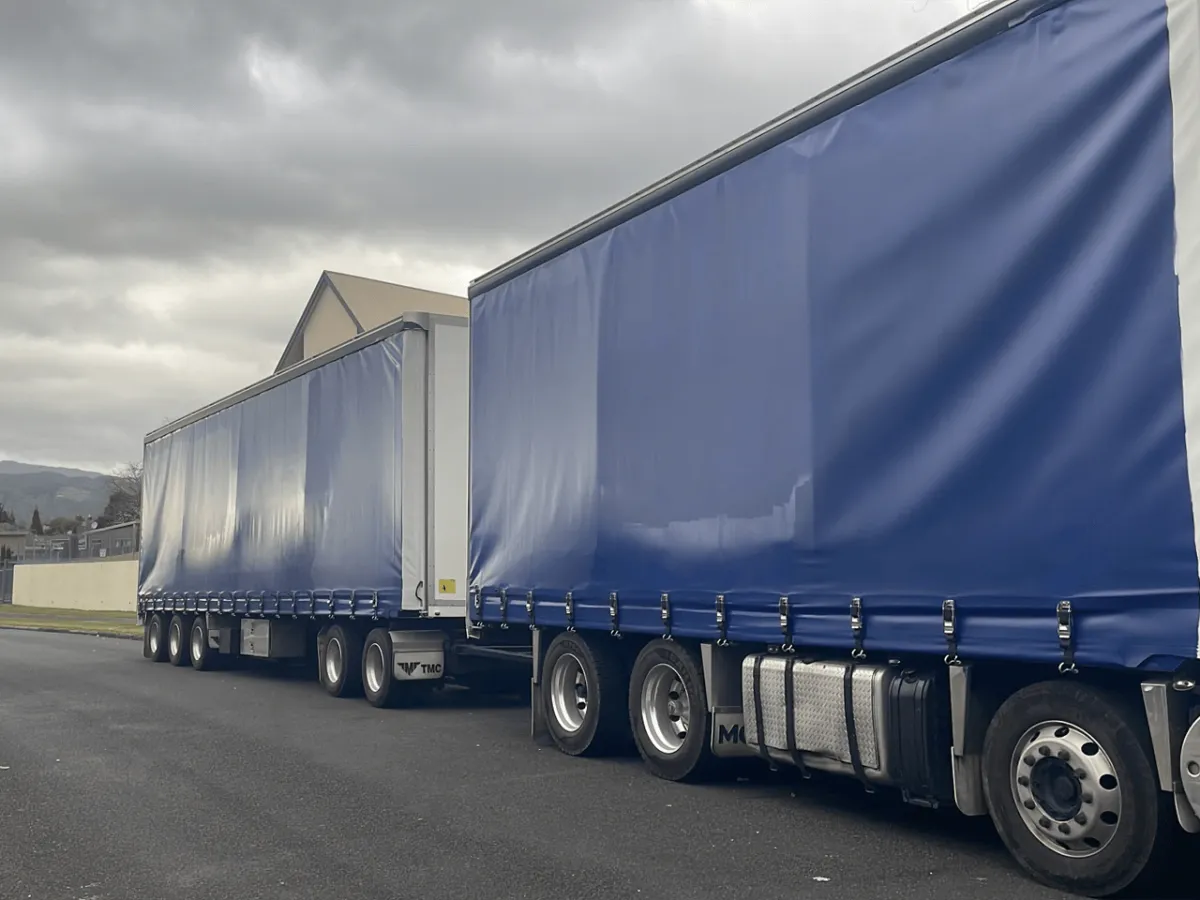 General freight transport truck delivering goods across New Zealand