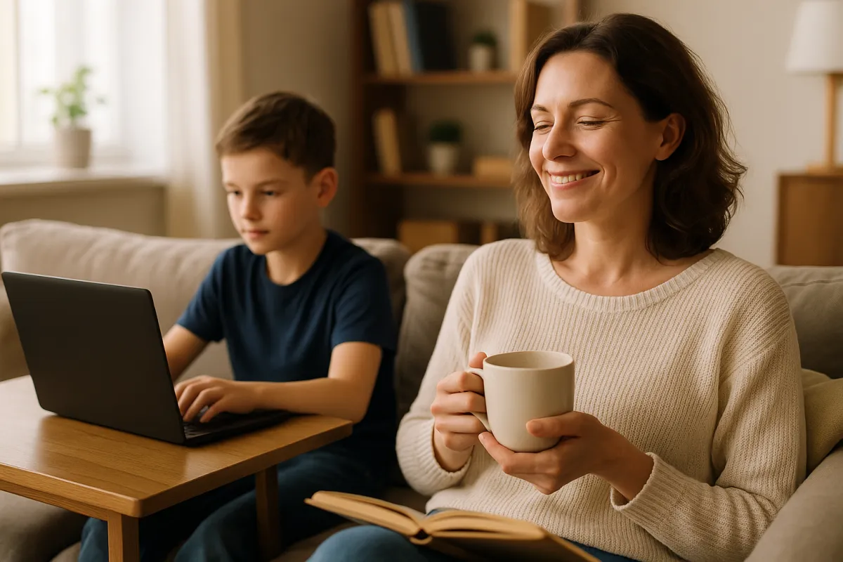 man wearing headphones while sitting on chair in front of MacBook