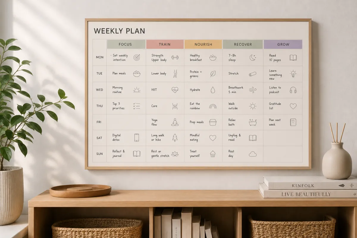 Woman reviewing her structured plan