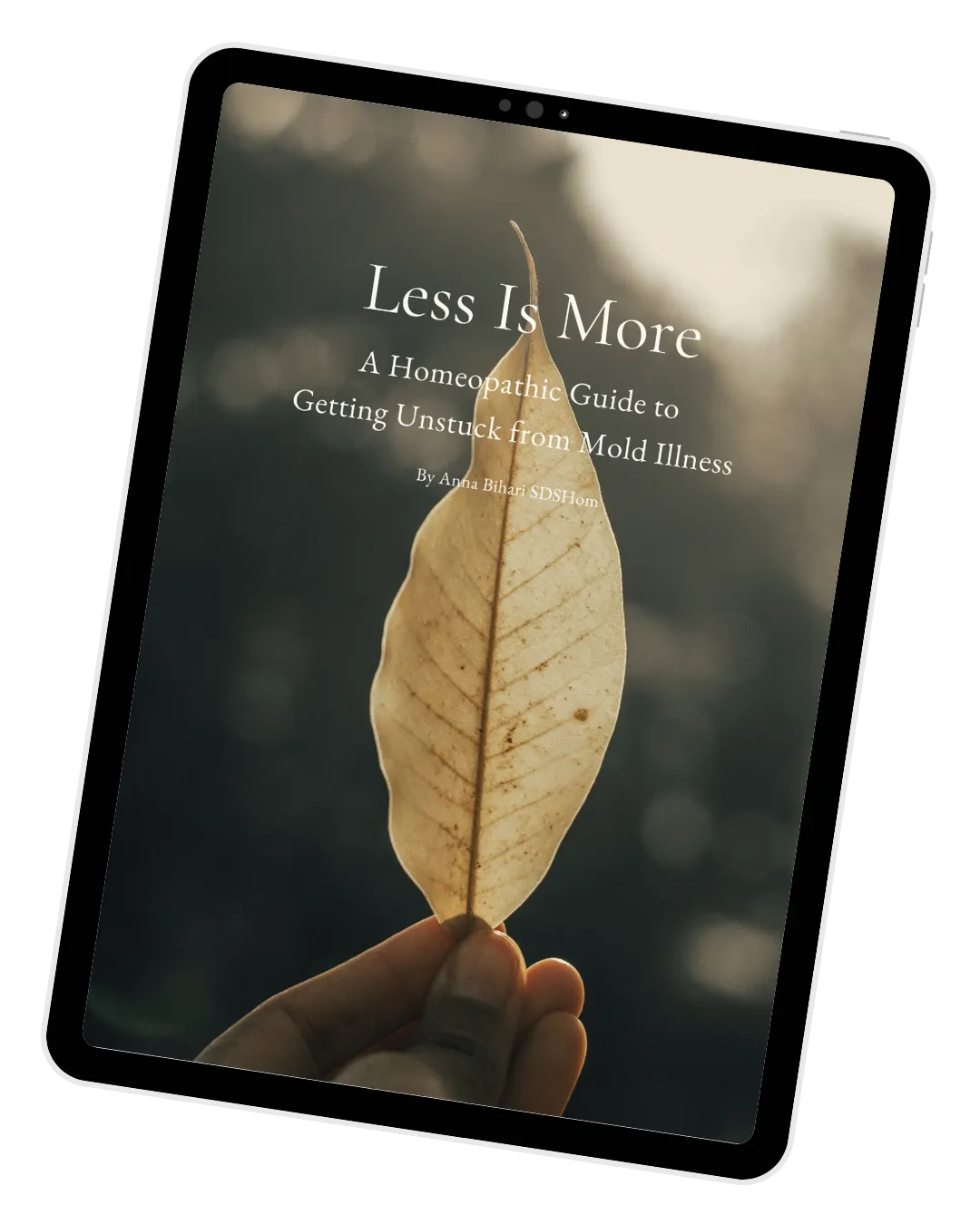 Cover of Less Is More, Anna Bihari’s ebook on gentle homeopathic support for mold illness