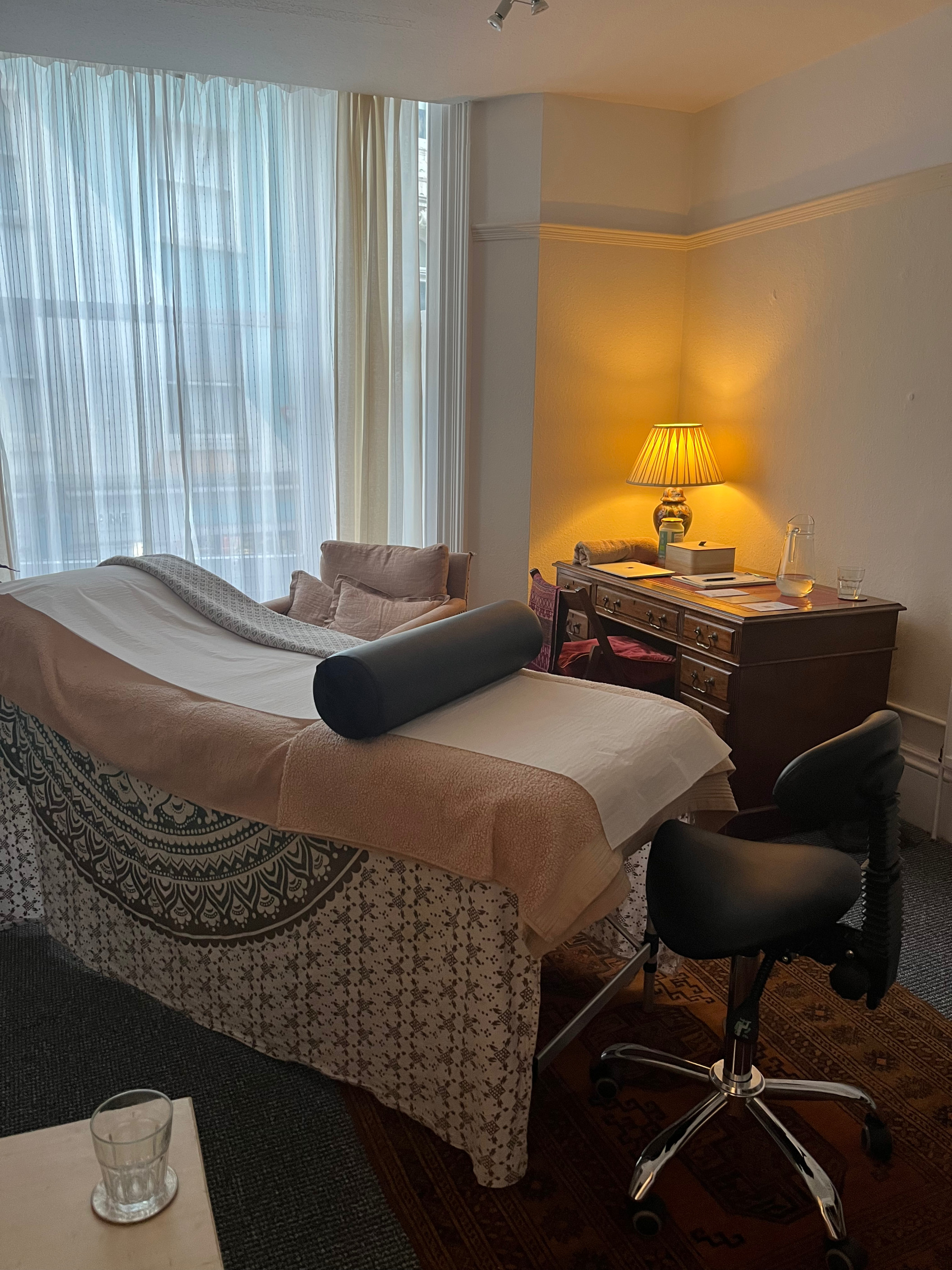 Massage and reflexology treatment room at The Practice Rooms Brighton