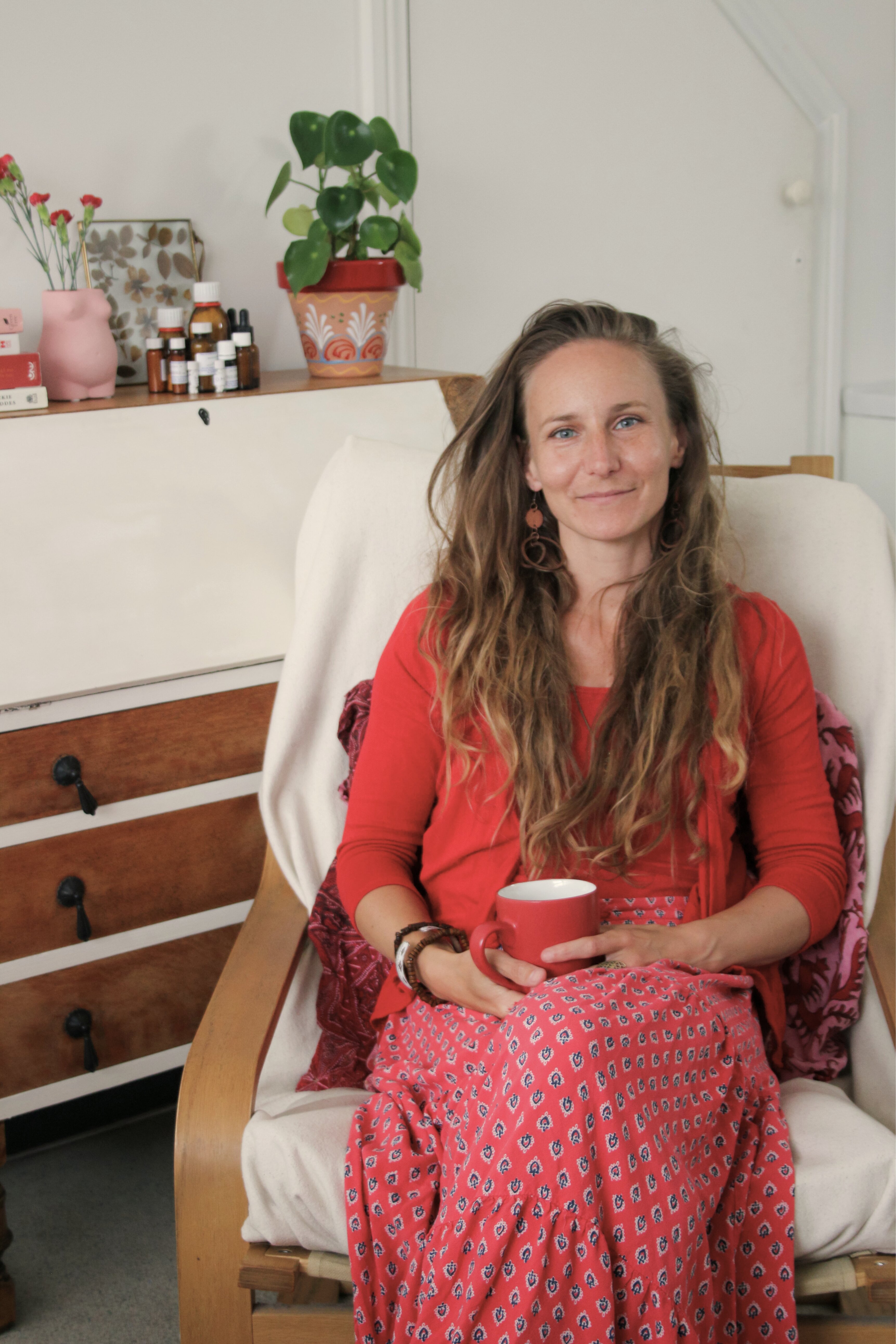 Brighton homeopath Anna Bihari smiling in her clinic