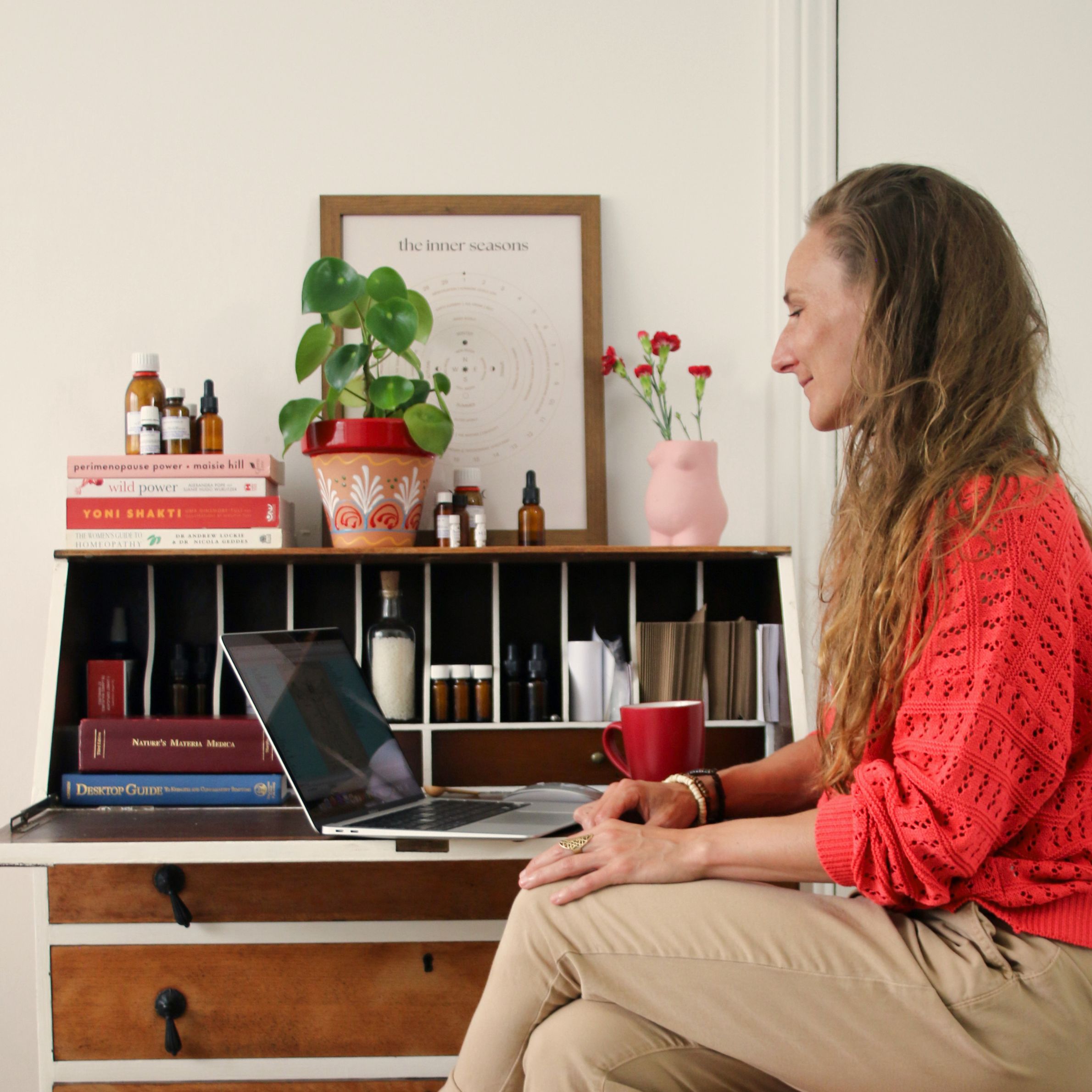 Brighton homeopath Anna Bihari during an online consultation
