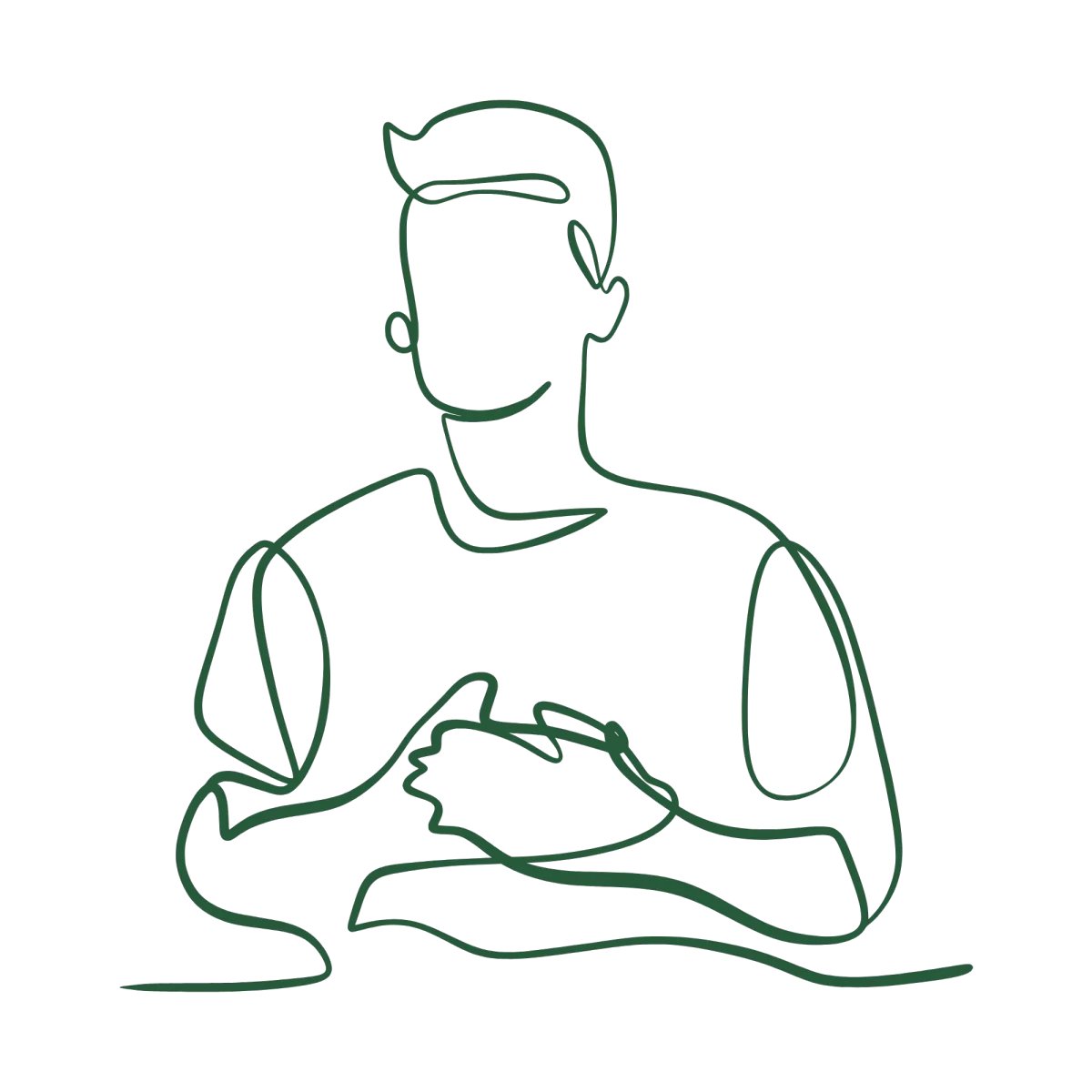 Line drawing of an adult