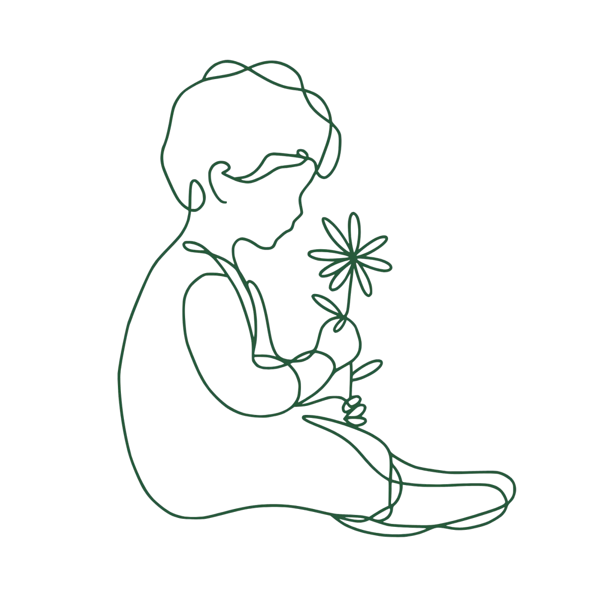 Line drawing of a child