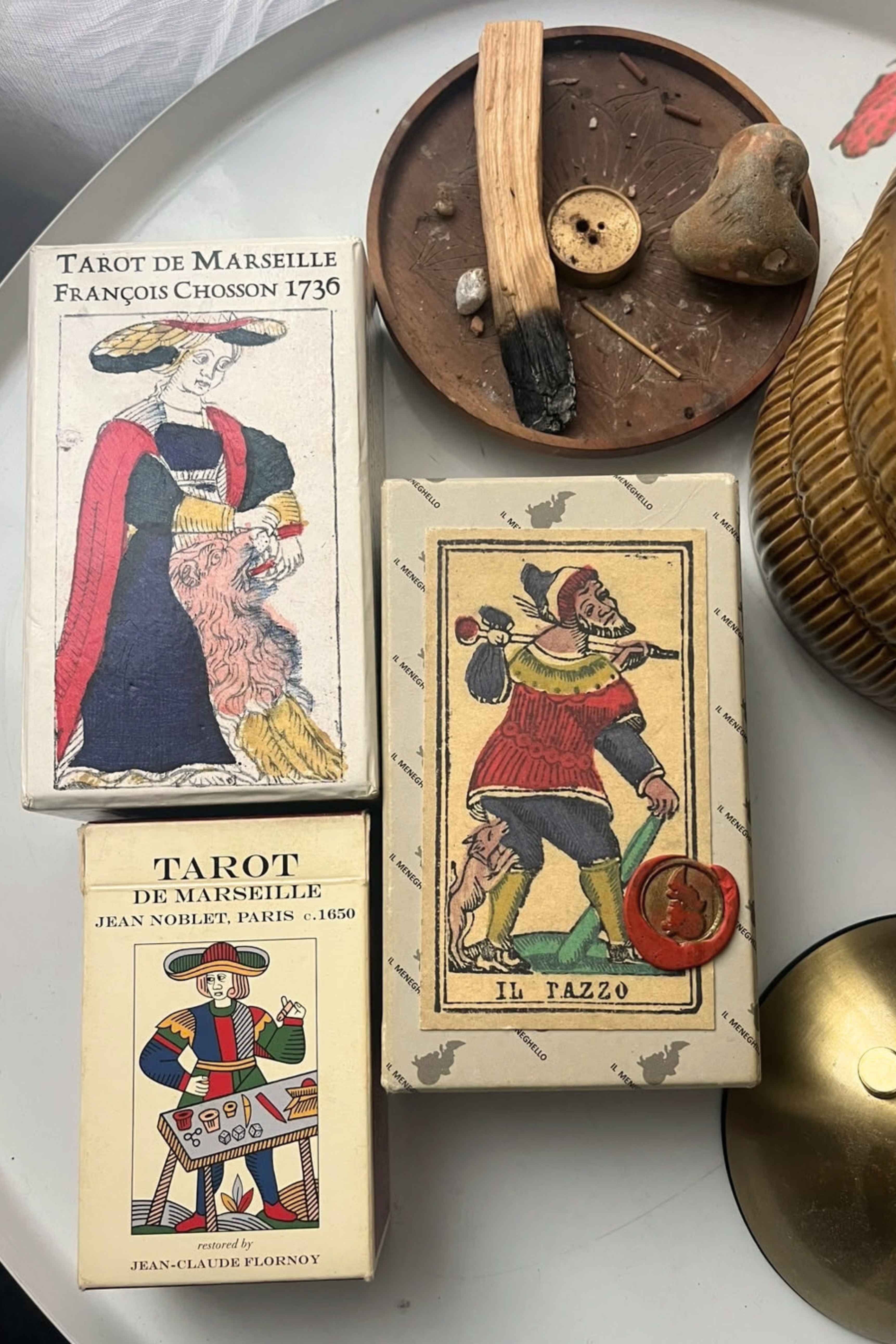 Tarot de Marseille type cards for Tarot readings in Brighton with Anna Bihari