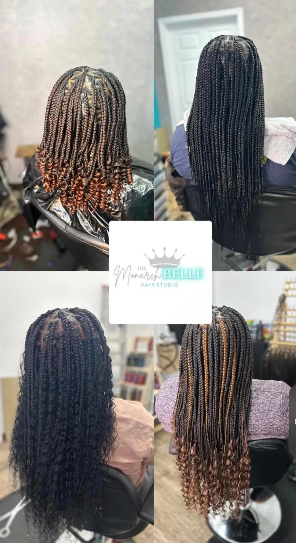 Knotless Braids; Box Braids; Goddess Braids; Boho Braids