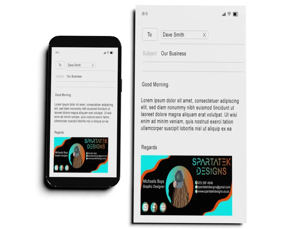 Spartatek designs email signature mockup