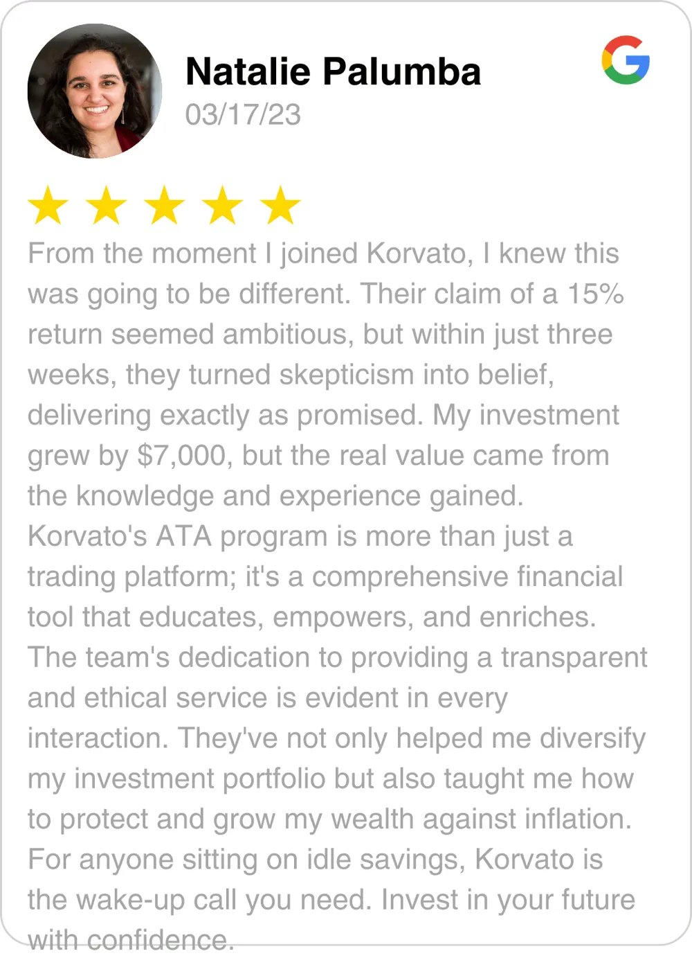 Natalie Palumba Review