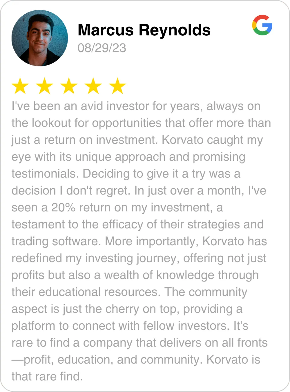 Marcus Reynolds Review
