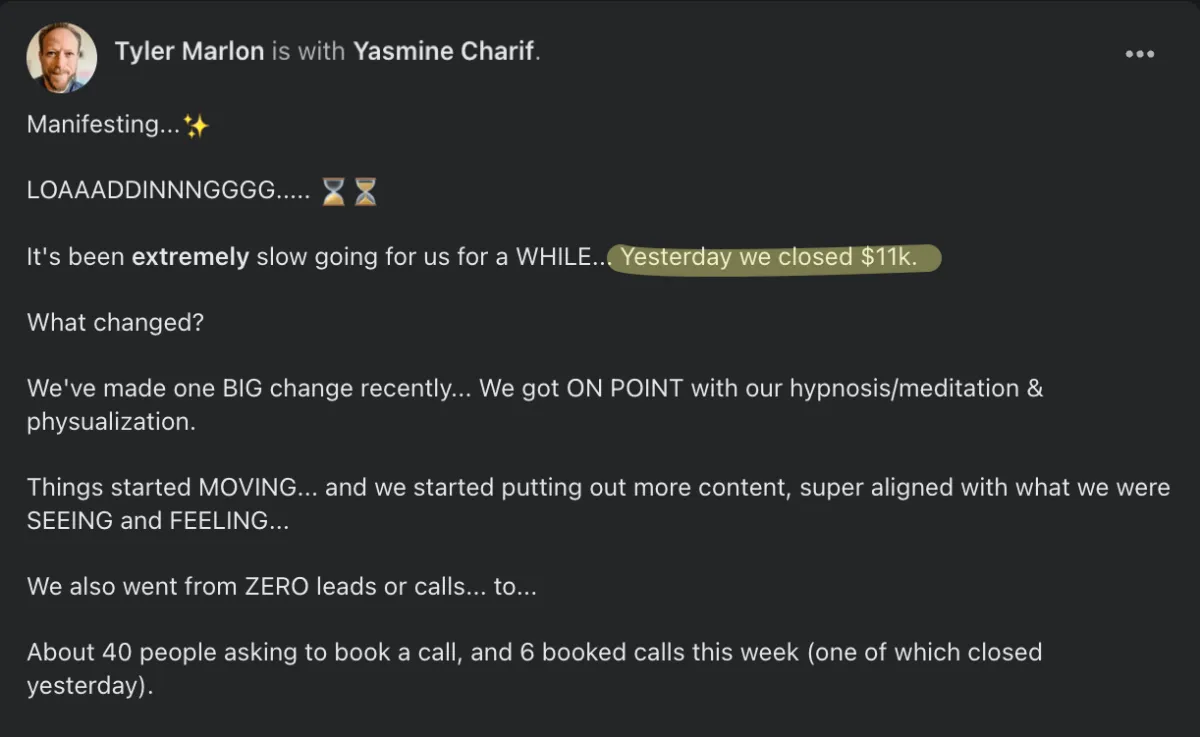 Yesterday , we closed $11k