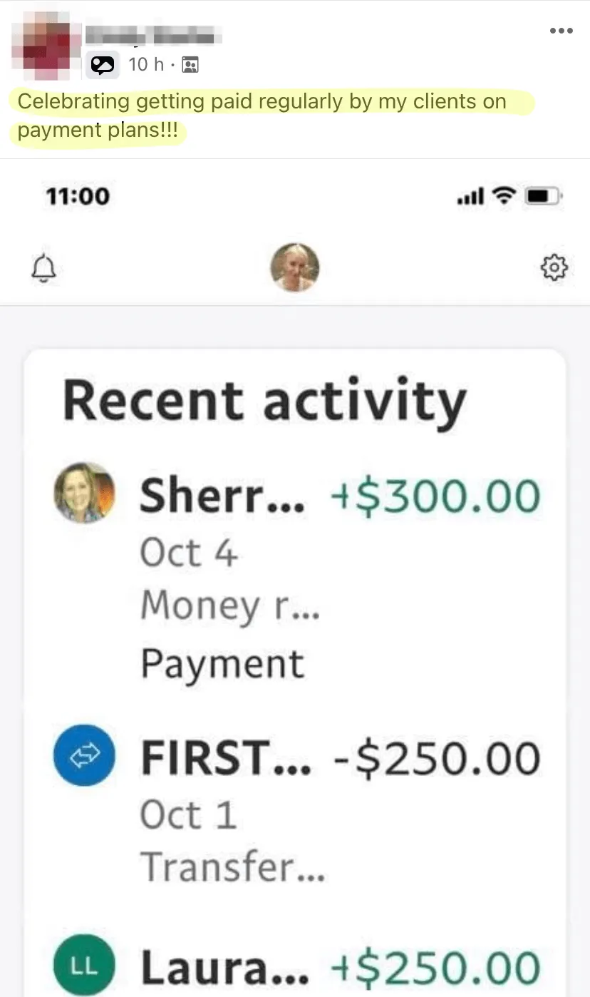 Getting Paid regulalry by my clients on payment plan