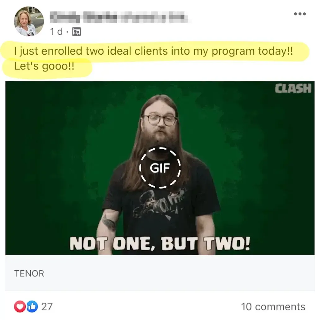 I just enrolled two ideal clients into my new program today!