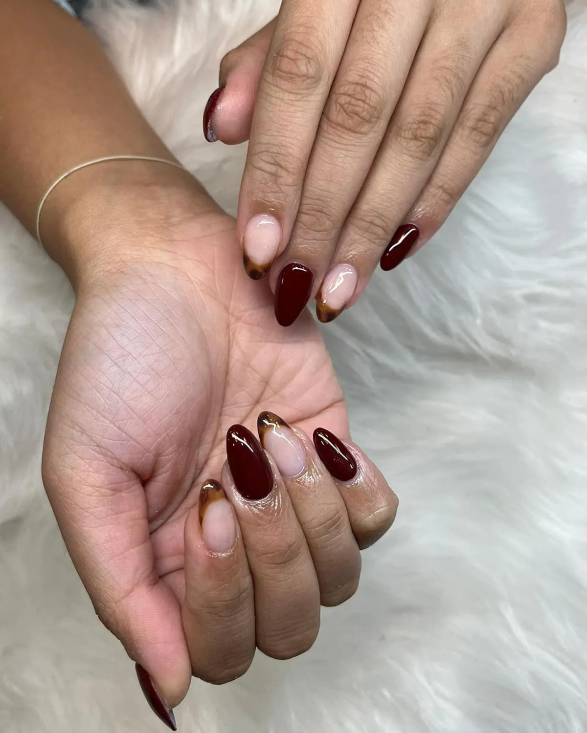 brown nails manicure