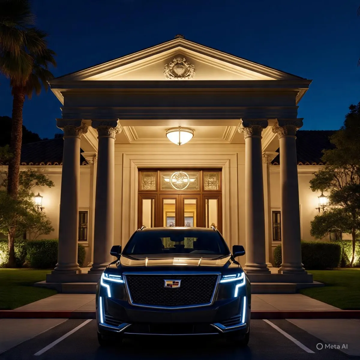 a black car parked in a garage
