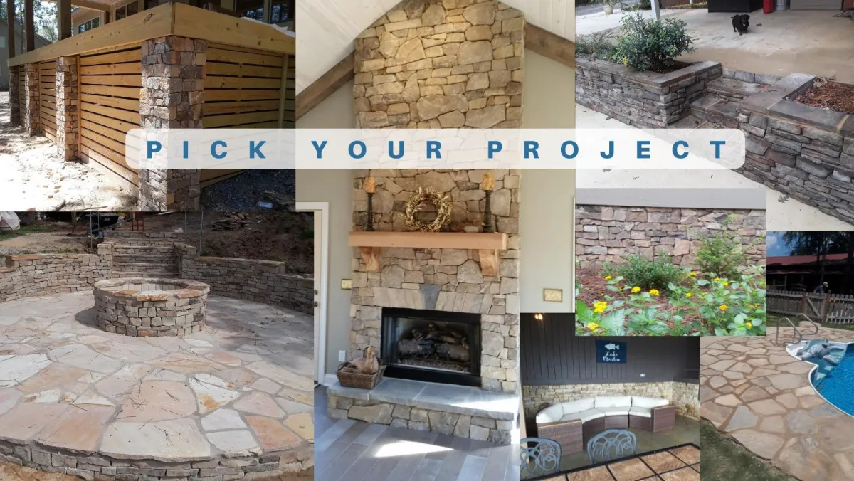 Alabama Stone work, fireplaces, fire pits, walkways, Stone Masons