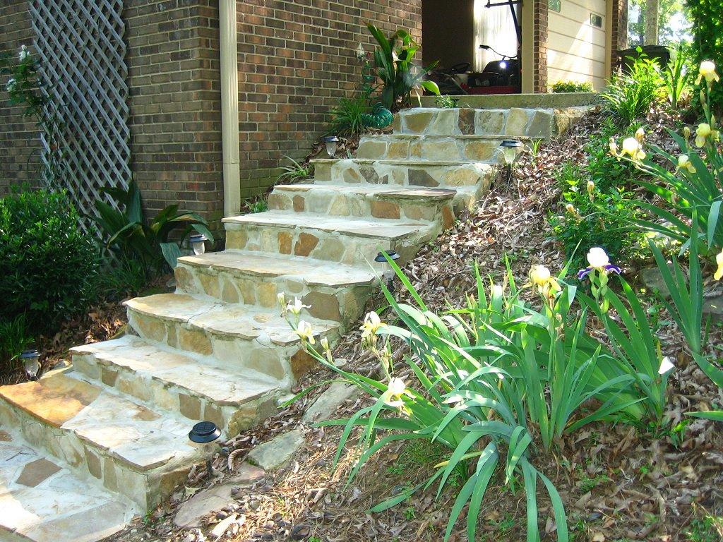 stone stair way - corner stone masonry