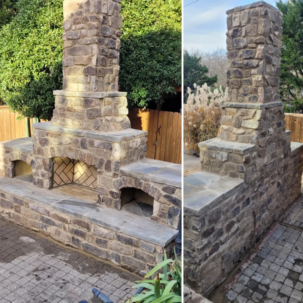 Outdoor fireplace - Hoover Masonry Services