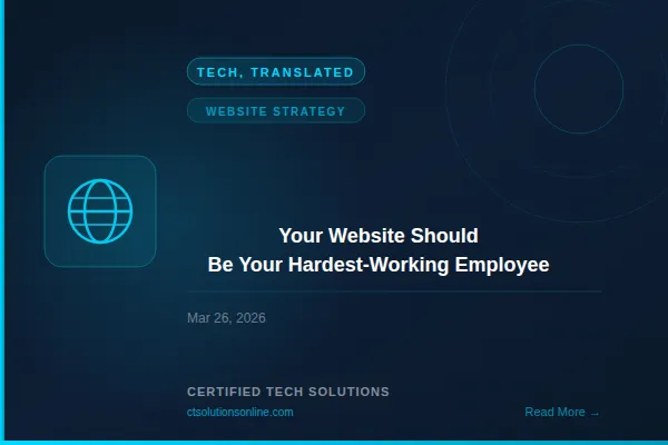 Tech, Translated — the Certified Tech Solutions blog banner. Navy background with gold typography.