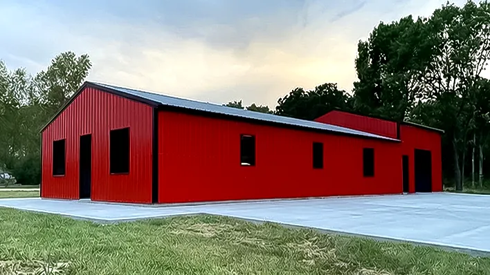 Spacious workshop metal building from Brownsville Metal Buildings