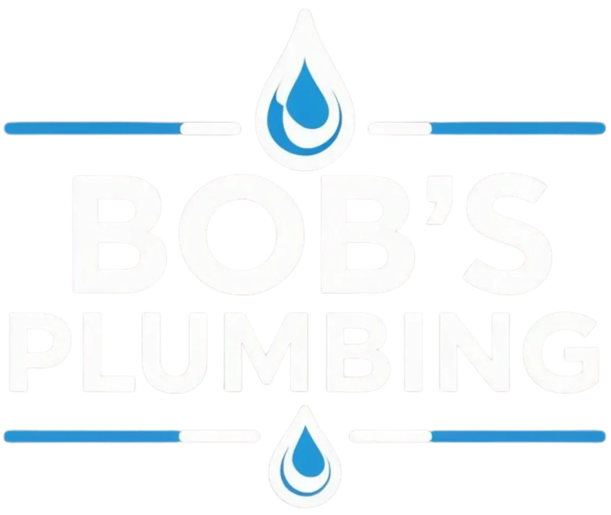 Bob’s Plumbing company logo with water drop design.