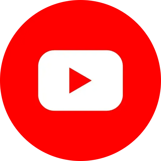 YouTube icon linking to the company’s video tutorials and service updates.