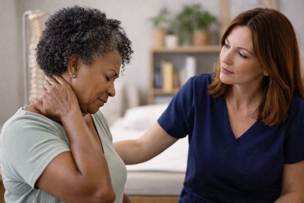 Black woman with neck pain is consulted by functional neurologist