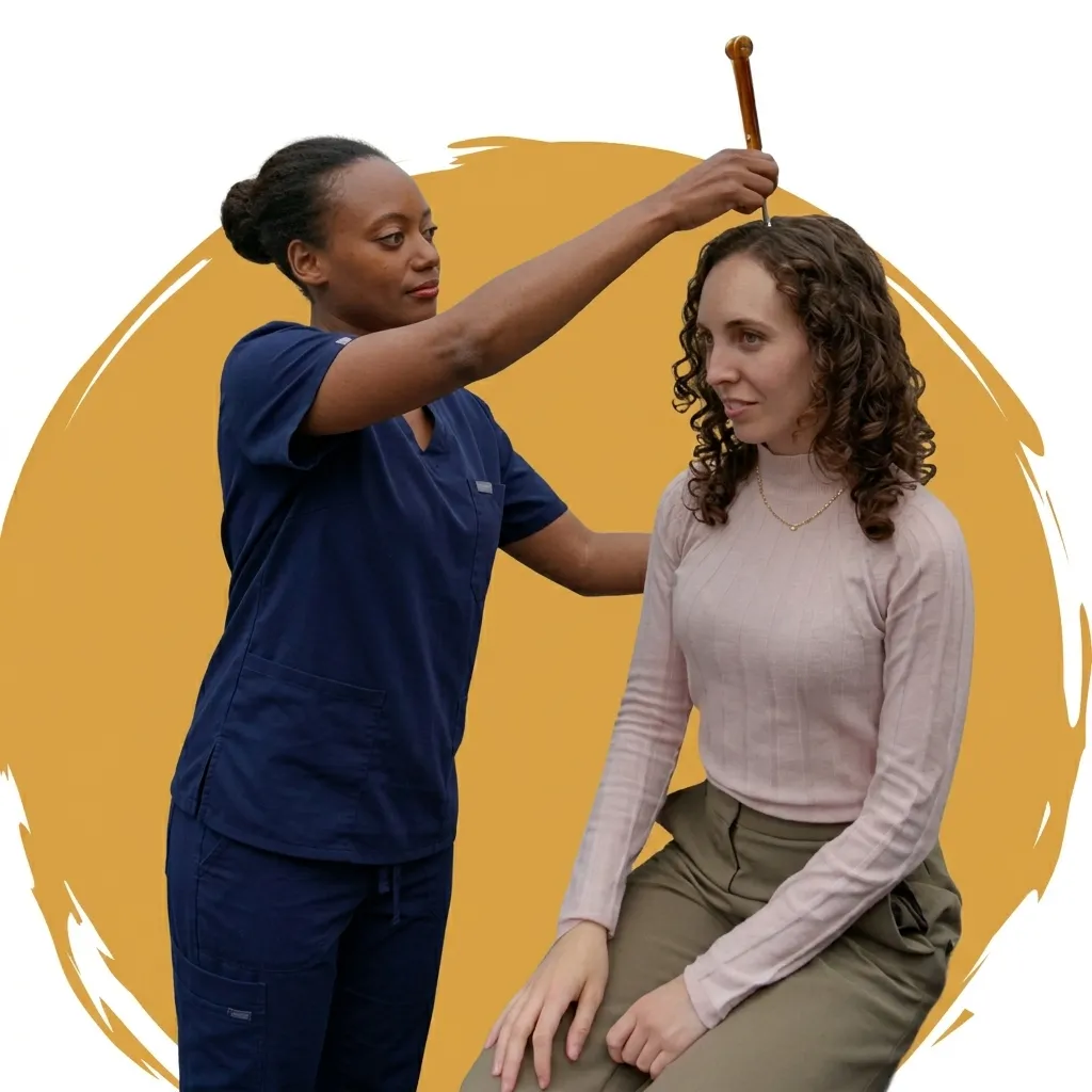 Antréa Ferguson with a tuning fork