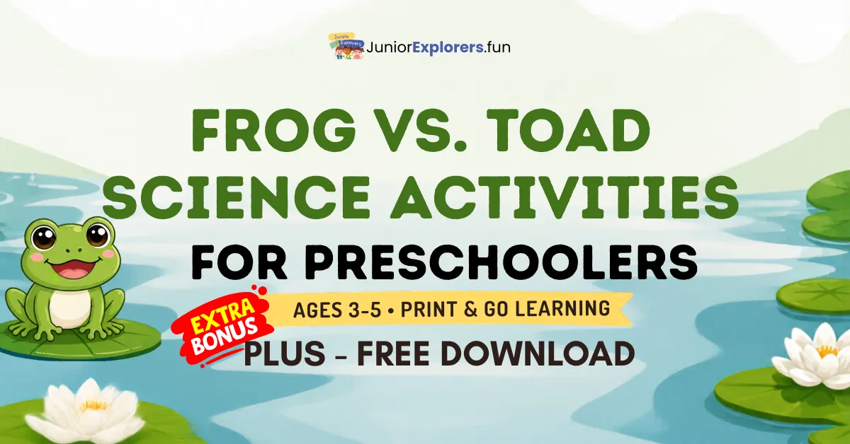 Frog vs Toad for Kids (Free Preschool Science Activity)