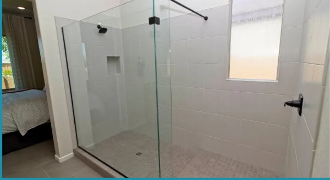 walk in shower with grab bars