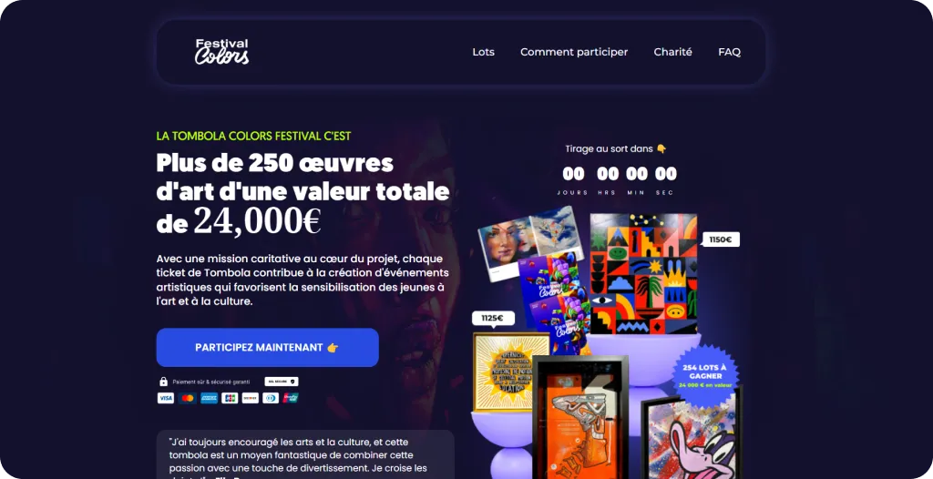 Landing page événement spéciaux event accelerator