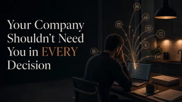 Founder working late as business decisions continue to depend on them
