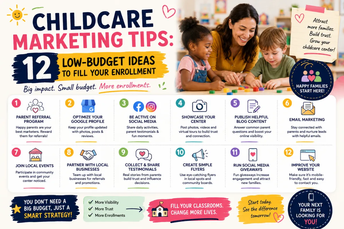 Childcare Marketing Tips: 12 Low-Budget Ideas to Fill Your Enrollment