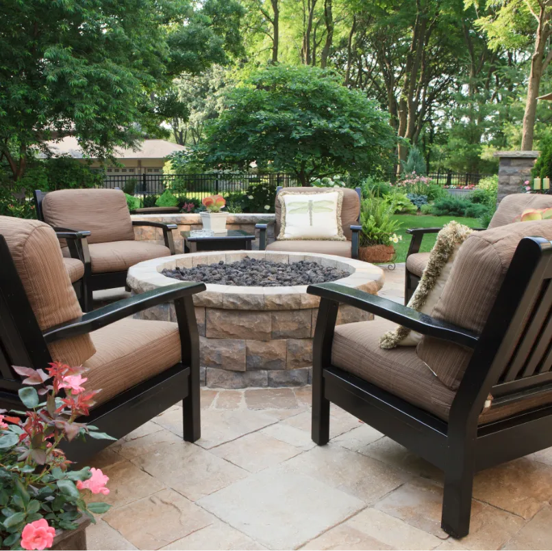 outdoor brick paver fire pits