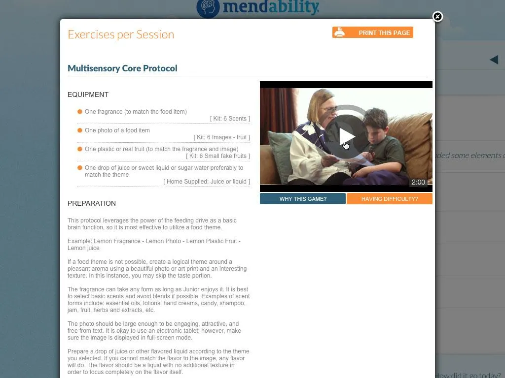 Video and text instructions for your activities