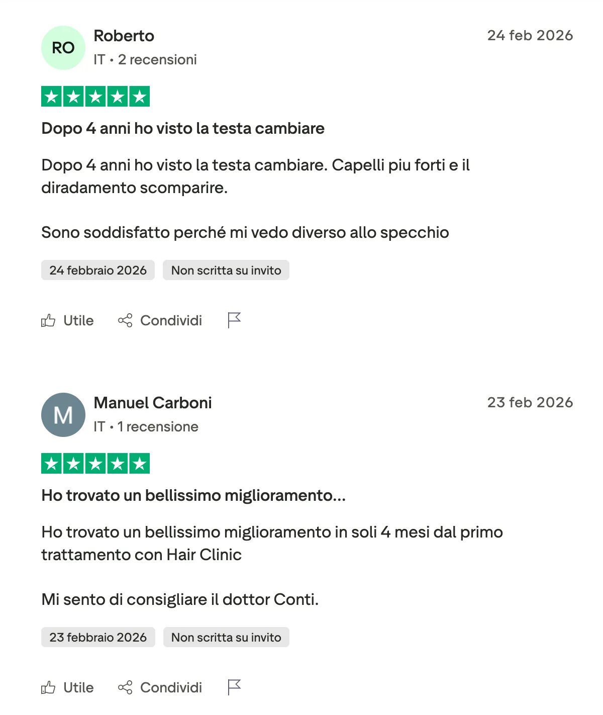 Hairclinic recensioni positive negative